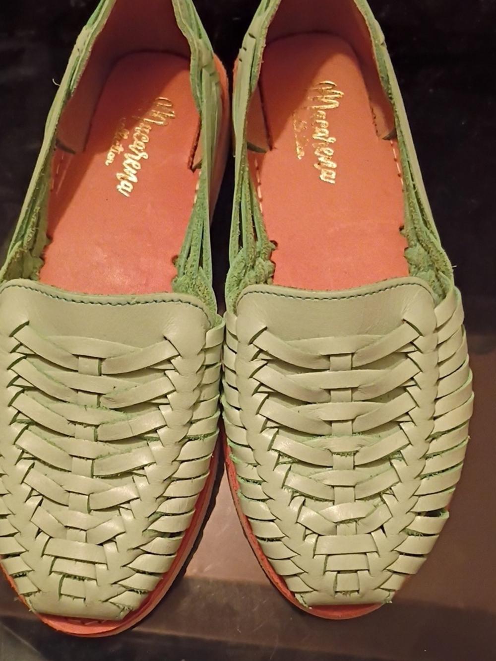 Woven Slip-On Flats in Light Green by Mexicana